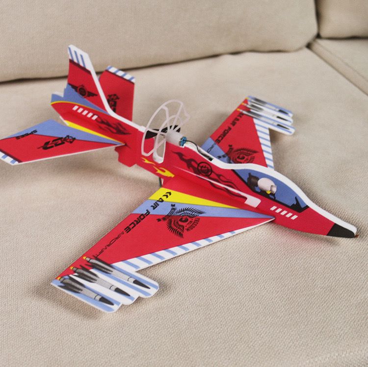 Foam Glider Flying Toy for Children Hand Throwing Plane Model Kits Glowing Led Toy for Kids Boys Outdoor Gift